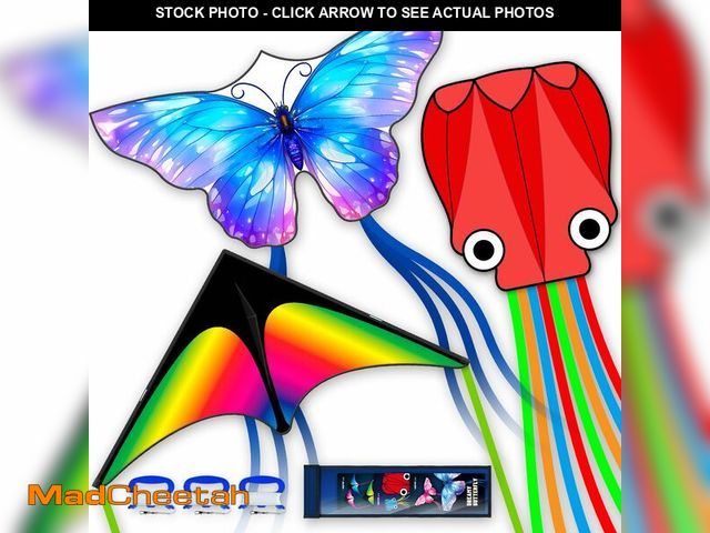 Lot 74-14384971 - SGftre 3 Piece Set Butterfly Delta Octopus Kites for Kids and AdultsÃ¯Â¼ÅEasy to Fly for Outdoor Ad...