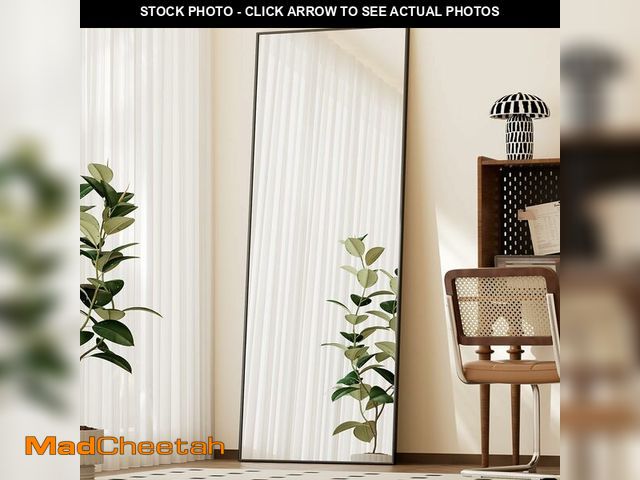 Lot 74-13835562 - BEAUTYPEAK Full Length Mirror with Stand, 56"x21" Floor Mirror with Aluminum Alloy Thin Frame, Shatt...