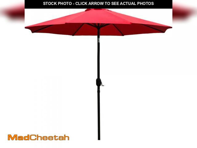 Lot 74-12526309 - Sunnyglade 9' Patio Umbrella Outdoor Table Umbrella with 8 Sturdy Ribs (Red) - UNUSED