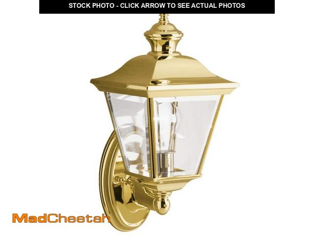 Lot 74-12653935 - KICHLER Bay Shore 20 in. 1-Light Polished Brass Outdoor Hardwired Wall Lantern Sconce with No Bulbs ...