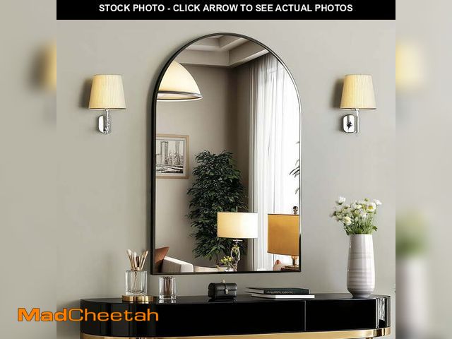 Lot 74-13060343 - EDX 20"X30" Arched Bathroom Mirror, Wall Mounted Mirror with Aluminum Alloy Frame, Bathroom Mirror f...