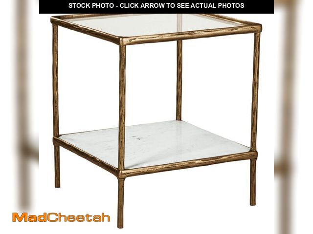 Lot 74-13577793 - Signature Design by Ashley Ryandale Square Accent Table for Living Room, SandÃ¢â¬âCasted Aluminum...