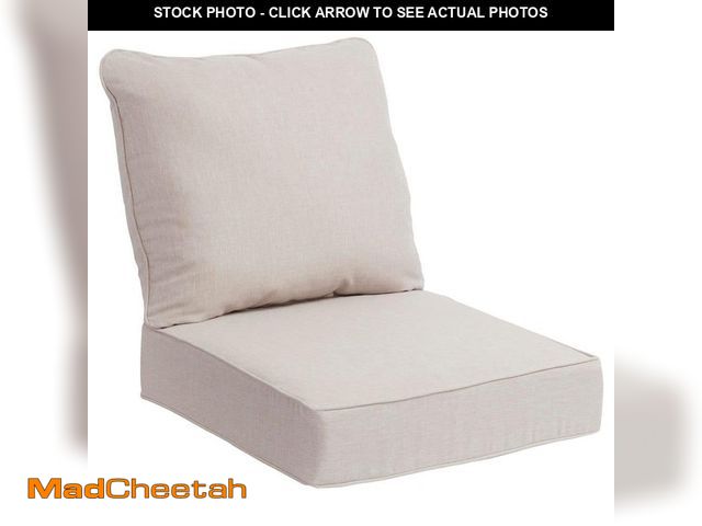 Lot 74-14467906 - Hampton Bay 24 in. W x 24 in. D CushionGuard Deep Seat Universal Outdoor Lounge Chair Cushion in Put...