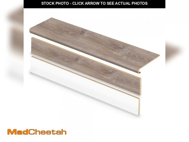 Lot 74-12409724 - Cap A Tread Sterling Oak 47 in. L x 12.15 in. W x 42.92 mm T Vinyl Overlay Stair Tread and Reversibl...