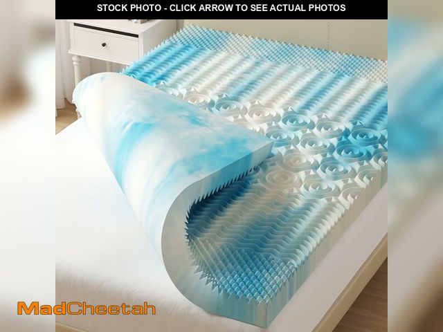 Lot 74-13801151 - DUMOS 4 Inch Memory Foam Mattress Topper King, 5-Zone Cooling Gel Infused Pressure Relief Mattress P...