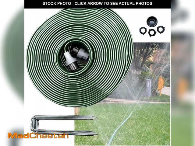 Lot 74-12122973 - Watoo 2025 Sprinkler Hose &amp; Soaker Hose for Yard - 75 FT Reinforced Flat Garden Hose with Holes,...