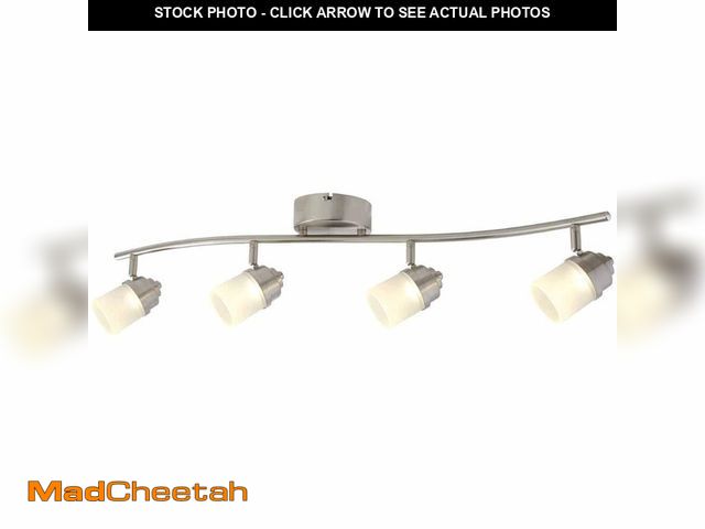 Lot 74-12557291 - Hampton Bay 3 ft. Brushed Nickel Integrated LED Ceiling Mounted Hardwired Track Lighting Kit with 4-...
