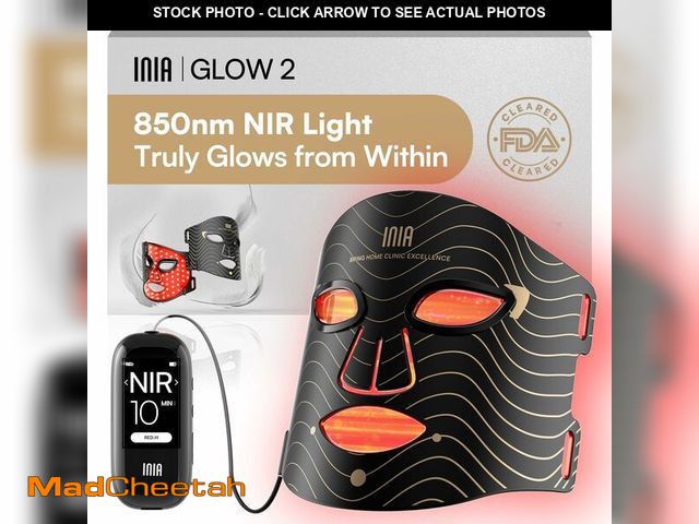 Lot 74-14209869 - INIA Red Light Therapy Mask for Face Ã¢â¬â 4 Light Modes with 850nm NIR, Red &amp; Blue LED Light...