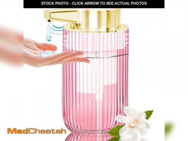 Lot 74-12431458 - 10 oz Automatic Touchless Glass Soap Dispenser, Rechargeable Hands Free Ribbed Liquid Soap Dispenser...