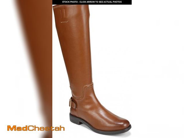 Lot 74-12043814 - Franco Sarto Womens Merina Knee High Riding Boots Cognac Brown Wide Calf Stretch 7.5 M - UNUSED