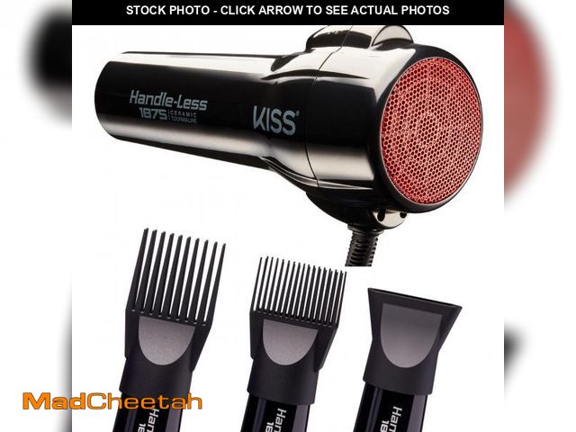 Lot 74-12127503 - KISS Handle-Less 1875W Ceramic Tourmaline Hair Dryer, Effortless Styling Precision Blow Dryer, Cool ...