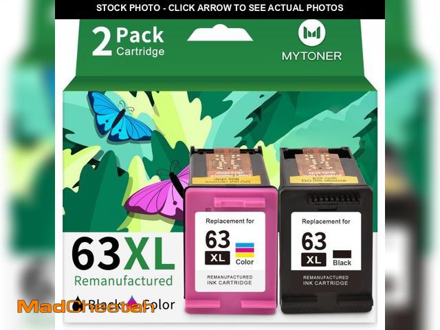 Lot 74-11981677 - MYTONER Remanufactured 63XL Ink Cartridge Replacement for HP OfficeJet 3830 4650 4652 4655 5255 5258...