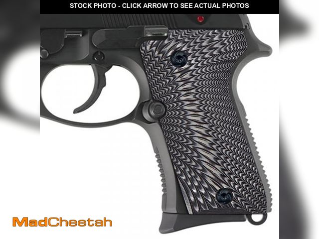 Lot 74-12307410 - Guuun G10 Grips for Beretta 92/96 Compact, Tactical Sunburst Texture - Grey/Black - USED