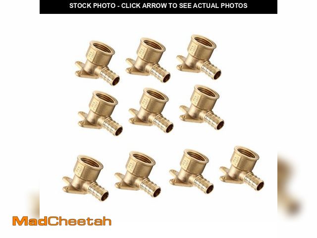 Lot 74-14259569 - (Pack of 10) EFIELD Pex Drop-Ear Elbow Brass Crimp Fitting 1/2 Inch x 1/2 Inch Female NPT, ASTM F180...