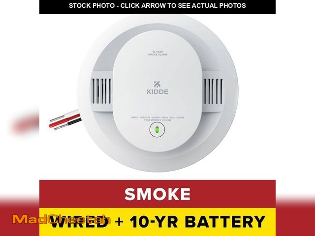 Lot 74-12835159 - *DIRTY/MISSING WIRES* Kidde 10-Year Hardwired Interconnected Smoke Detector with Photoelectric Senso...