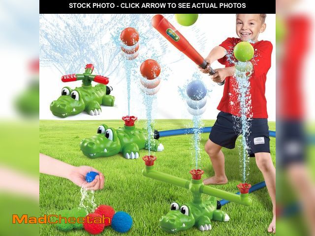 Lot 74-14298292 - Intoypad 4-in-1 Kids Water Sprinklers T Ball Set &amp; Water Ball Toy, Crocodile Baseball Sprinkler ...