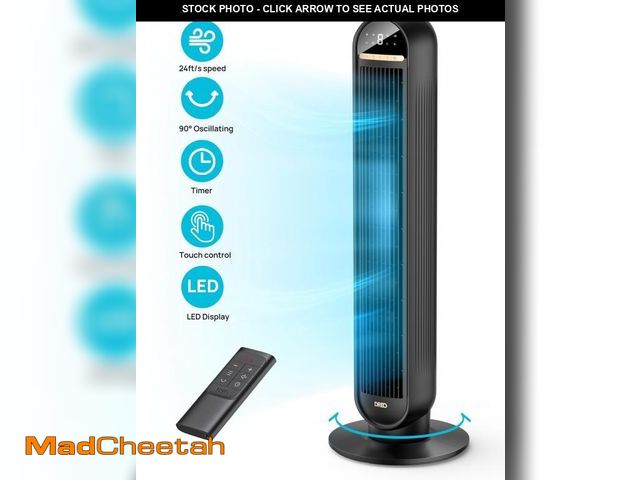 Lot 74-12487974 - Dreo Tower Fans for Home, 36" Standing Floor Fan with Remote, 90Â° Oscillating Fan, 24 ft/s High Vel...