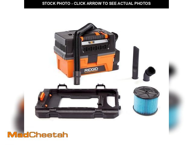 Lot 74-13693437 - RIDGID 3 Gal. 5.0 Peak HP NXT Shop Vacuum Wet Dry Vac with Filter, Locking Hose, Accessories and Pro...