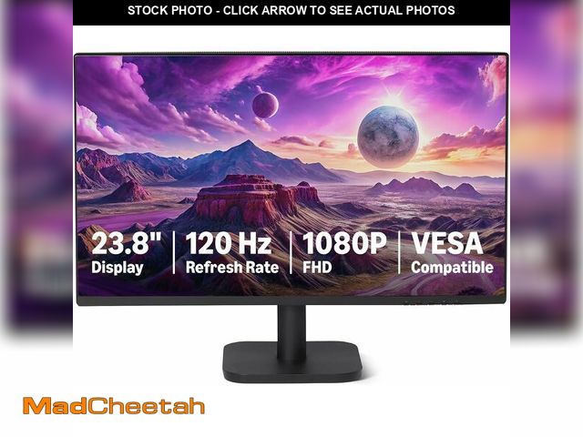 Lot 74-14590929 - Amazon Basics 23.8-inch 1080P Computer Monitor, 120 Hz, HDMI, DP, VGA, VESA Compatible for Office, H...