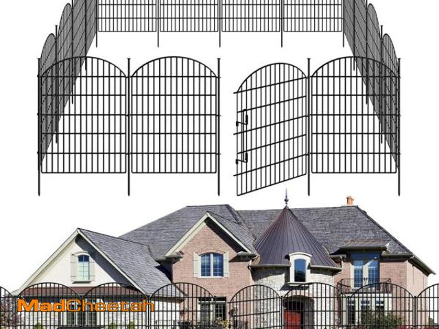 Lot 74-12397946 - GILPWA 15 Panels No Dig Decorative Garden Fence with Lock, 33in (H) X 33.46ft (L) Dog Fences Outdoor...