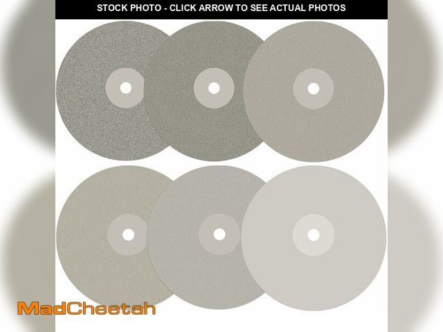 Lot 74-10949844 - DZQ 6Pcs Diamond Flat Lap Wheel Disc Arbor Hole 7" x 1/2" Abrasive Lap 1000 1200 1500 2000 2500 3000...