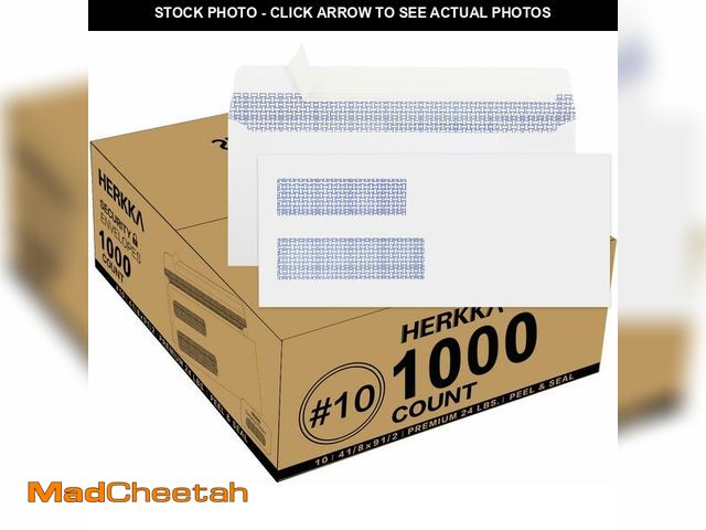Lot 74-12696991 - 1000 Pack #10 Double Window Security Self-Seal Envelopes - Suitable Size for Multiple Business State...