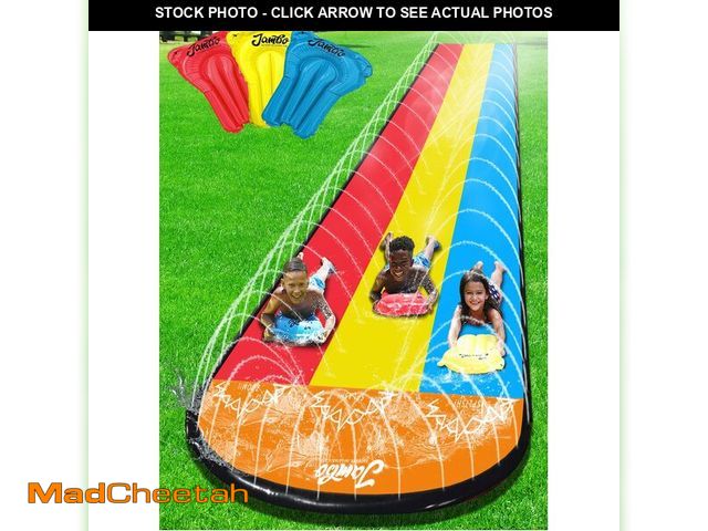 Lot 74-12437686 - JAMBO 25Ft Premium XXL Slip Splash and Slide with 3 Bodyboards, Heavy Duty Water Slide- Advanced 3-W...