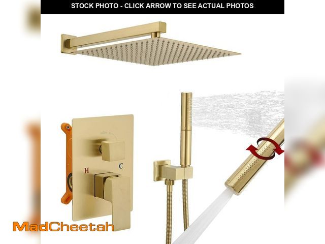 Lot 74-12839092 - BESy Shower System with 12 Inch Rain Shower Head and Handheld Wall Mounted, High Pressure Rainfall S...