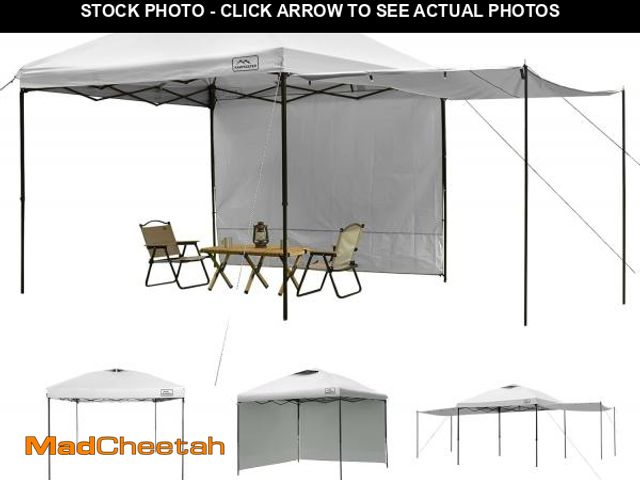 Lot 74-12167531 - KAMPKEEPER 10x10 Easy Pop Up Canopy Tent with 2 Sidewalls, Instant Outdoor Shade Shelter with 2 PCS ...
