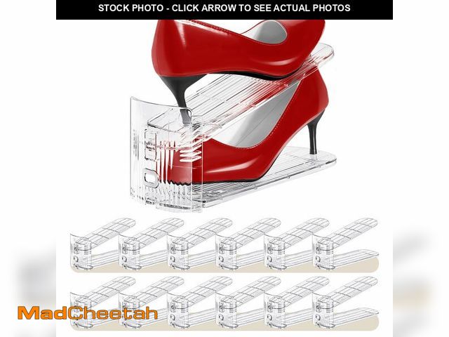 Lot 74-14273065 - Tgzwme Shoe Slots Organizer 12 Pack - Shoe Stacker,3 Levels Adjustable,Space Savers 50%,Double Layer...