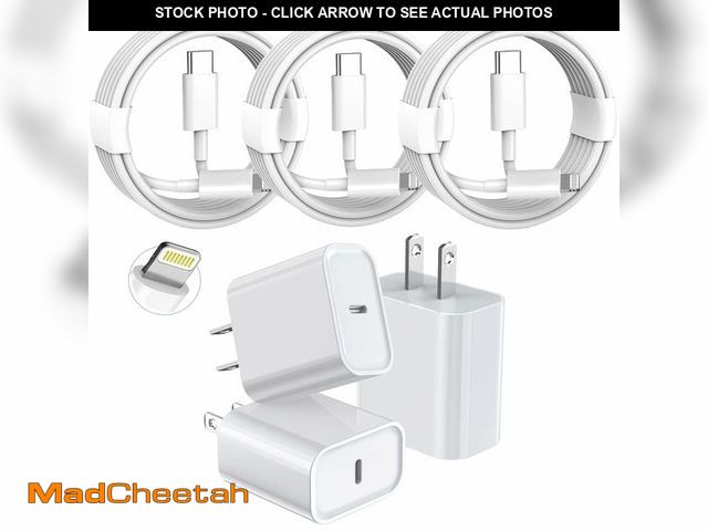 Lot 74-14377094 - 3 Pack Fast Charger iPhone,Ã£â¬ÂApple MFi CertifiedÃ£â¬â6FT iPhone Charger Fast Charging USB C ...