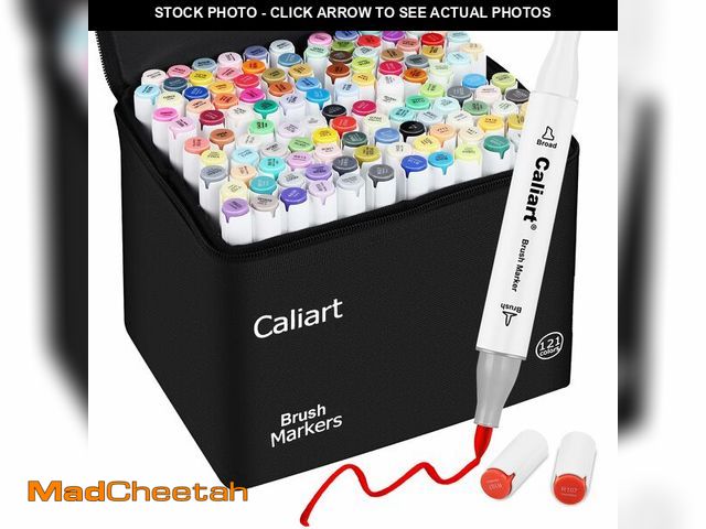 Lot 74-13765476 - Caliart Alcohol Markers Brush Tip - 121 Colors Dual Tip Art Markers Set for Adult Coloring Books Art...
