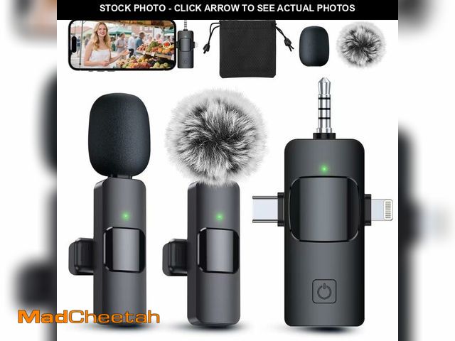 Lot 74-14479866 - PQRQP 3 in 1 Professional Wireless Lavalier Microphone for iPhone/Android/Camera, Wireless Microphon...
