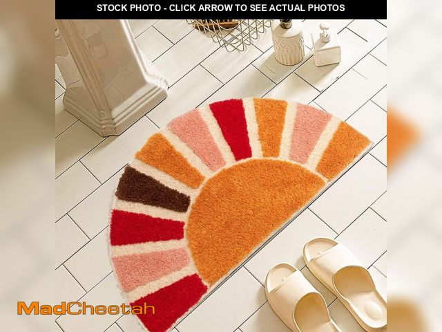 Lot 74-12310931 - NOTASA Boho Bathroom Rugs Half Circle Bath Mat Cute Bohemian Bath Rug for Bedroom Small Carpet Home ...