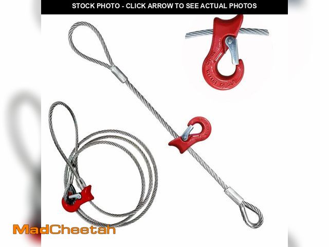 Lot 74-14272319 - Single Leg Wire Rope Sling: 3.6T/8000Lbs Vertical Capacity | 3/8" Diameter Flemish Loop-to-Thimble w...