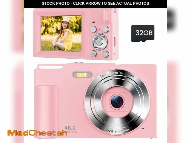 Lot 74-14058557 - Digital Camera for Kids: Pink Camera for Teens - Christmas Birthday Gifts for Girls 8-10 - 16X Zoom ...