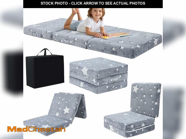 Lot 74-13710127 - MeMoreCool Glow Star Pattern Foldable Floor Mattress for Kids, Trifold Nap Mat for Toddlers, Portabl...