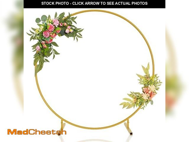 Lot 74-12126324 - Xeapoms 7.2ft Round Backdrop Stand, Stable Balloon Arch Stand, Metal Wedding Arch Backdrop Stand Cir...