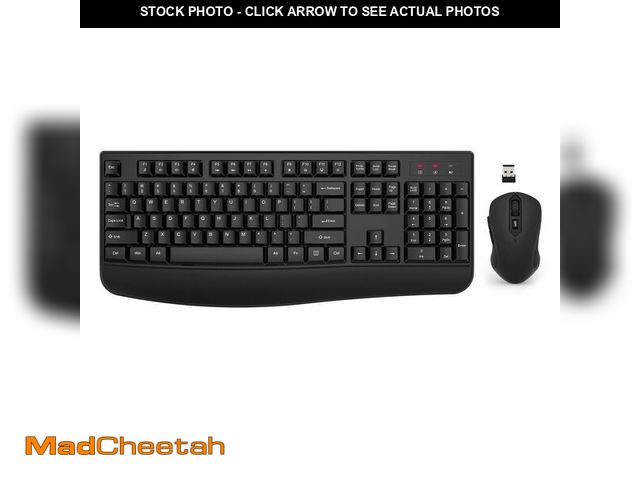 Lot 74-14215232 - Wireless Keyboard and Mouse Combo, EDJO 2.4G Full-Sized Ergonomic Computer Keyboard with Wrist Rest ...