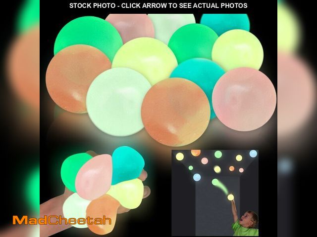 Lot 74-13568528 - Easter Basket Stuffers for Boys Kids, 24 Pack Ceiling Sticky Balls Glow in The Dark Stress Relief Fi...