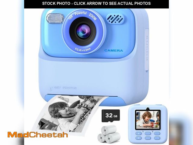 Lot 74-12974071 - Kids Instant Digital Cameras for Boys and Girls, 1080P HD Dual-Lens Selfie Digital Camera with Print...