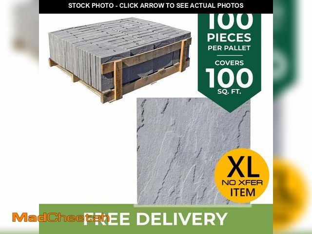 Lot 74-14355755 - (PALLET OF 100 )Nantucket Pavers Patio-on-a-Pallet 12 in. x 12 in. Concrete Gray Traditional Yorksto...