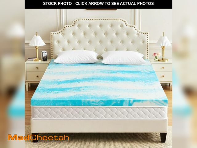 Lot 74-14067435 - Mattress Topper Queen, 2 Inch Gel Infused Memory Foam Mattress Topper, Pressure Relief, Mattress Pad...