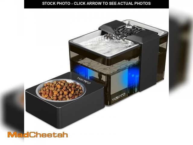 Lot 74-12222817 - YUSMOO Automatic Cat Water Fountain with Food Bowl Ã¢â¬â 2.2L/74oz 2-in-1 Pet Fountain &amp; 304 ...