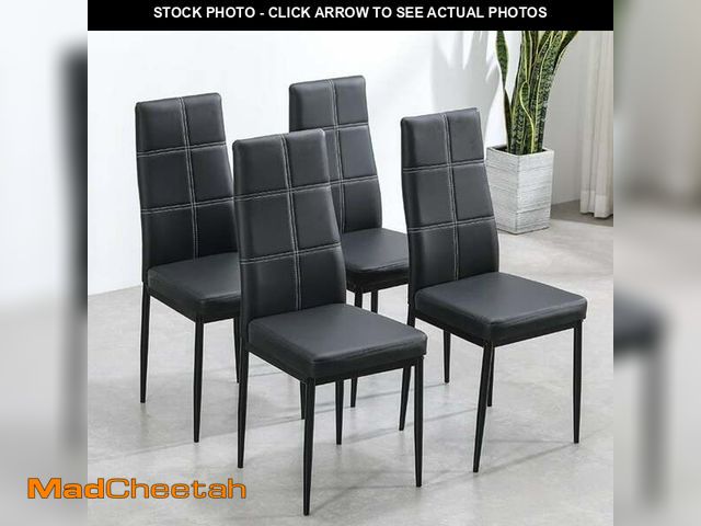Lot 74-12836304 - Ktaxon Set of 4 PU Leather Dining Side Chairs with Padded Seat High Back Design Dining Chairs for Ki...