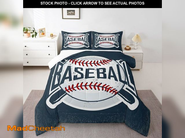 Lot 74-12714548 - Manfei Baseball Comforter Set Twin Size Sports Theme Bedding Set 2pcs for Kids Boys Teens Bedroom De...
