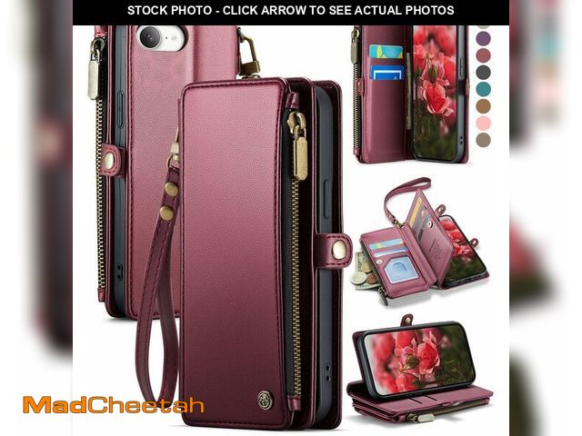 Lot 74-12699857 - Defencase for iPhone 16E Case Wallet with RFID Blocking Card Holder Slots for Women, Elegant PU Leat...