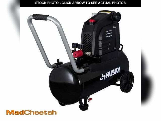 Lot 74-14560609 - Husky 8 Gal. 150 PSI Portable Electric Oil-Free Horizontal Hotdog Air Compressor with Rubber Wheels ...