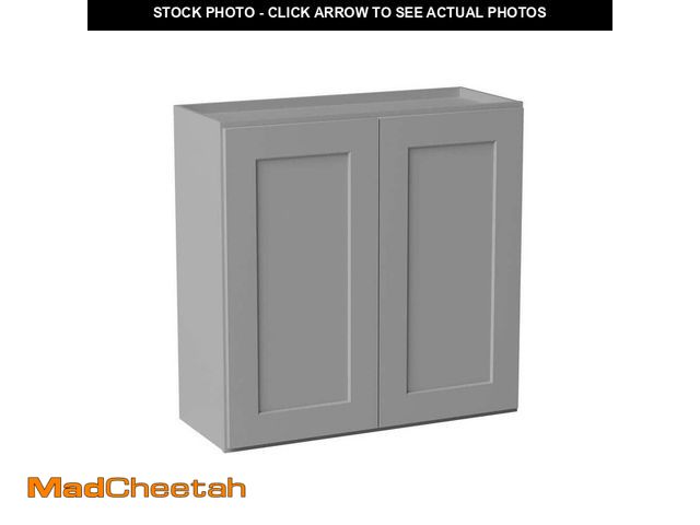 Lot 74-14275354 - Sinber 30 in. W x 12 in. D x 30 in. H Ready to Assemble Solid Wood Shaker Wall Kitchen Cabinet in Li...