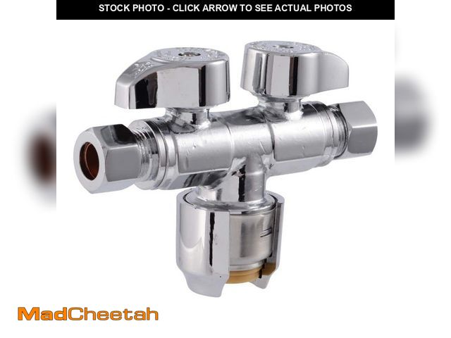 Lot 74-14223540 - SharkBite Max 1/2 in. Push to Connect x 3/8 in. O.D. Compression x 3/8 in. O.D. Compression Dual Sto...
